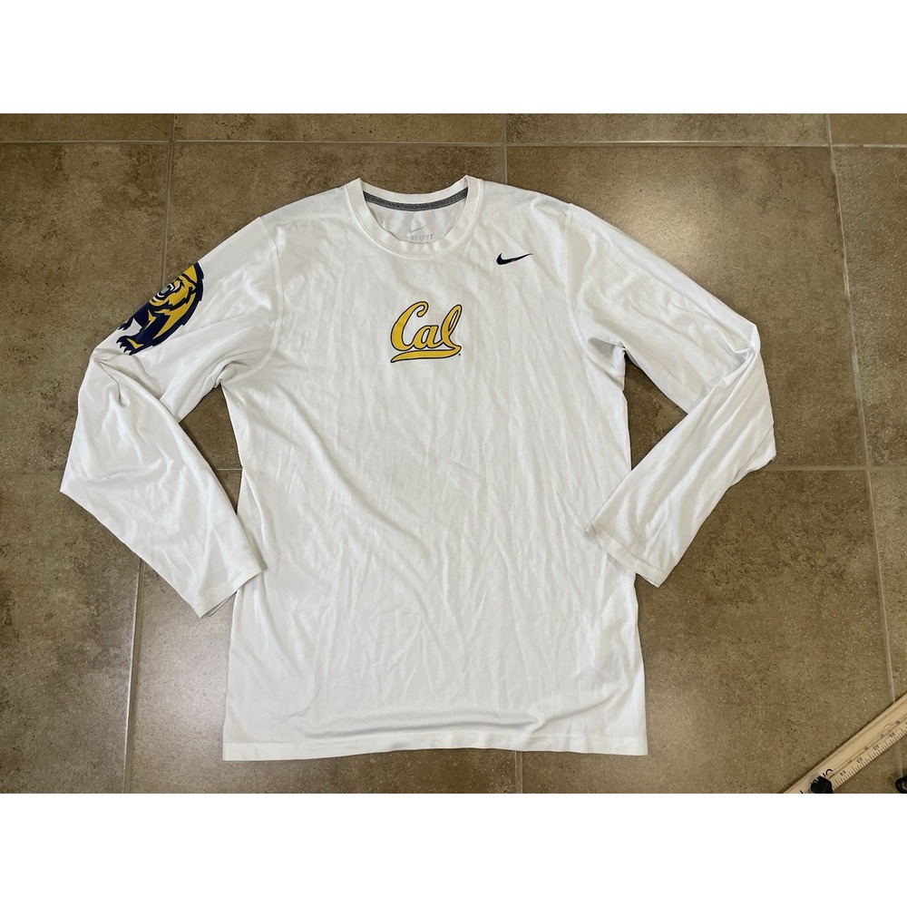 VTG Y2K Nike Cal Berkeley Bears Mens Sz M White Long Sleeve Shirt Players Issue
